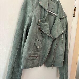 Blank NYC Suede Moto Jacket - Sage